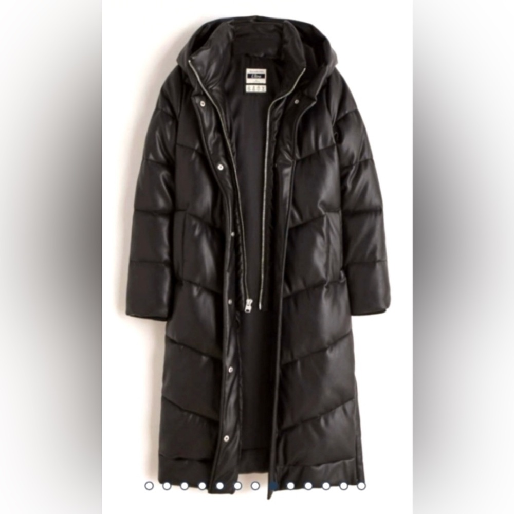ISO Abercrombie vegan leather long puffer size small or xs